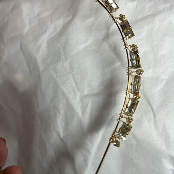 Anthropologie Emma Katzka Bridal Headband New Elegant Gold Crystal Headband main image 9